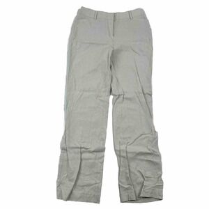 NWT Cato Beige Classic Fit Trouser Pants Elastic Waist Rayon Sz 6 Linen
